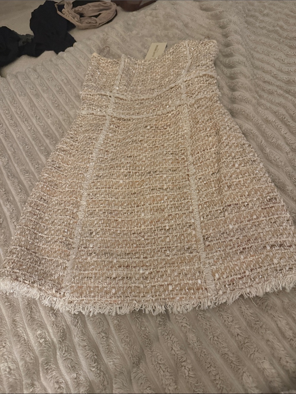 Ramy Brook Cream Tweed A-Line Dress